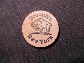 Brooklyn,  York Wooden Nickel Token - Bouncing Bellies Wooden Nickel Coin