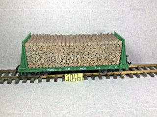 Lgb 4078 Southern Pacific Railroad Bulkhead Flat Car With Wood