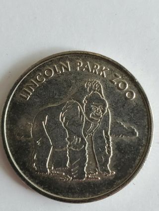 Lincoln Park Zoo Chicago Illinois Silver Back Gorilla Trade Token Coin