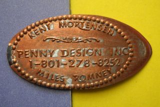 Penny Design Inc Elongated Penny Salt Lake City Utah Usa Cent Souvenir Coin