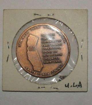 1769 - 1969 California Bicentennial Medal Portola Expedition Copper Token Coin 3