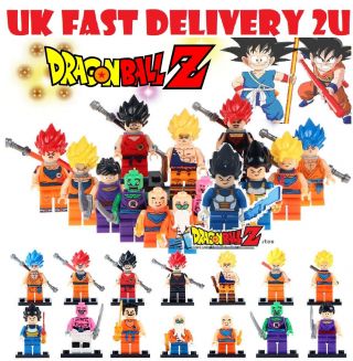 Dragon Ball Z Son Goku Gohan Kuririn Vegeta Yamcha 8 Toy Figures Fits With Lego