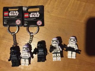 Lego Star Wars Stormtrooper & Shadow Trooper Keychain & Mini Figures