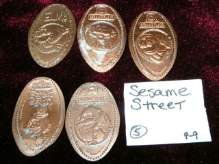 5 Sesame Street Themed Elongated Coin Rolled Pressed Smashed Pennies (99)