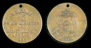 Wallaceburg Ontario Medal To Mark Visit Of Prime Minister St.  Laurent April 1950