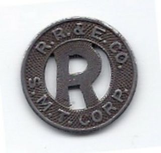 R.  R.  & E.  Co S.  M.  T.  Corp - Roanoke,  Virginia Transit Token Va 730 D