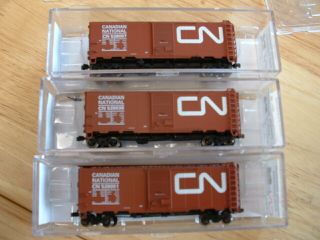 N InterMountain - CN,  Canadian National 40 ' box cars - 3 pack 3
