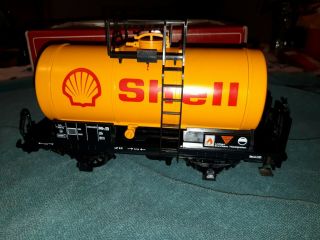 Lgb G Scale Train 4040 S Shell Oil Single Dome Tanker Tank Car W/box Exelent Ln