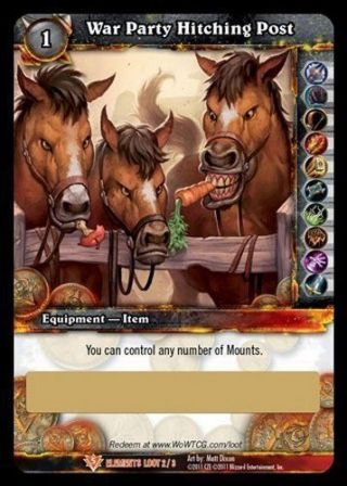 World Of Warcraft Loot Card War Party Hitching Post War Of The Elements Tcg Toy
