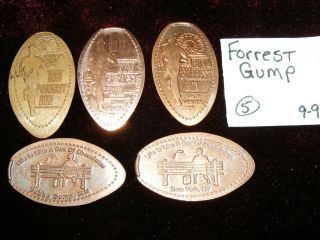 5 Forrest Gump Themed Elongated Coin Rolled Pressed Smashed Pennies (99)