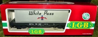 G Gauge Lgb 4085 White Pass Flat Car With Trailer Wp & Yr 462