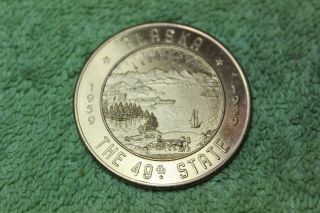 1959 - Token - Medal - Alaska - The 49th State - Fairbanks - Birthday Year Souvenir