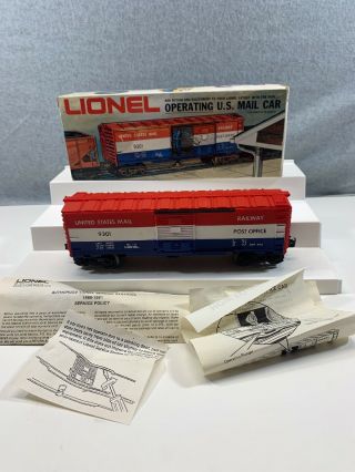 Lionel 6 - 9301 Operating Us Mail Post Office Car Mailbags Box