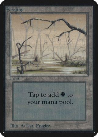 Swamp (b Two Branches) Alpha Basic Land Magic The Gathering Card Abugames