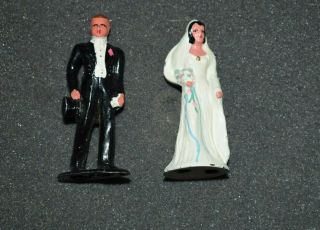 Vintage Bride & Groom Lead Figures,  Barclay In