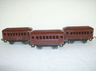 Lionel Prewar O - Gauge No.  600 Pullman Cars - Set Of 3 - Very Early Ny Central