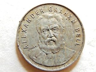 1968 Classic " Alexander Graham Bell " Famous Facts & Faces Shell Gas Game Token