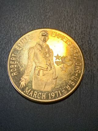 1986 Robert Emmet " Irish Dollar " Coin Emmetsburg Ia Sister City Of Dublin