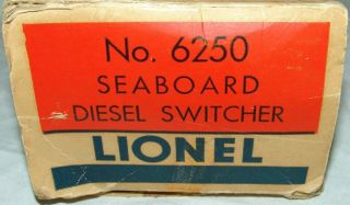 Postwar Lionel 6250 Seaboard Nw2 Box Only (no Train,  Insert,  Etc. )