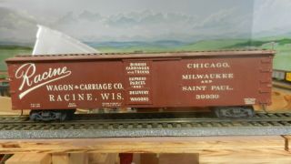 Labelle Vintage 2 Rail O Scale Old Time Racine Wagons Boxcar,  Exc.