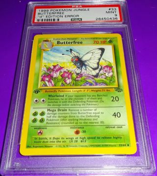 Pokemon Butterfree Error Psa 9 1st Ed Jungle