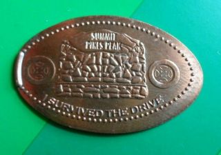 Summit Pikes Peak Elongated Penny Co Usa Cent I Survived The Drive Souvenir Coin