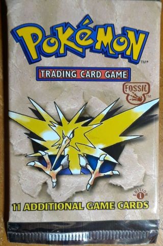 Pokemon 1st Edition Fossil Booster Pack Zapados Art 1999 Factory