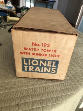 Lionel 193 - 26 Industrial Water Tower W/original Box And Insert