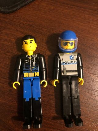 Vintage Lego Technic 3.  5 " 2 Pack Figures Police