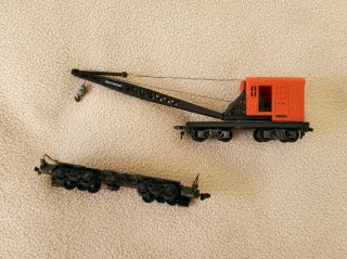 Ho Trains – Industrial Brownhoist Crane Car (x - 74) And Misc Chassis