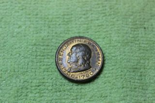 Vintage - Token - Medal - Ben Franklin Memorial - Souvenir Coin