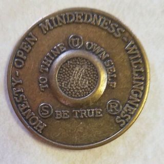 Aa Alcoholics Anonymous Bronze Recovery Sobriety Coin Token Medallion