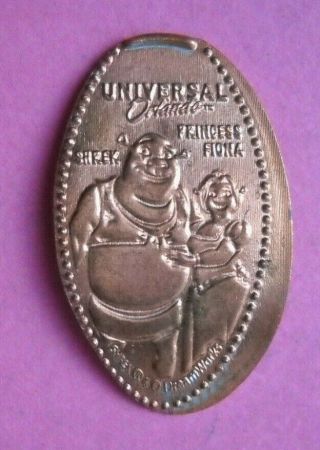Universal Studios Elongated Penny Orlando Usa Cent Shrek & Fiona Souvenir Coin