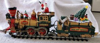 Bright G Scale Santa’s Fe 4 - 4 - 0 Locomotive & Tree Top Tender Holiday Express