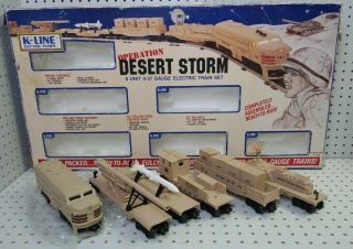 Vintage K - Line O O27 Scale Operation Desert Storm - K - 1125u - Cars & Loco Only
