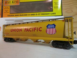 Mth Rail King Train Up Union Pacific 4 - Bay Cylindrical Hopper Car W/box 30 - 7005