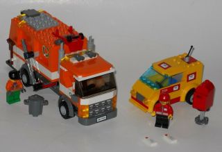 Lego City Garbage Truck And Postal Van (7991,  7731) Retired 1 Minor Substitution