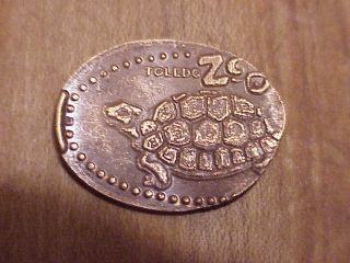 Tortise Toledo Zoo.  On Old All Copper Elongated Cent.  B - 225