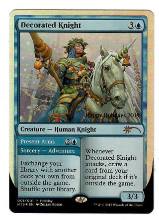 Decorated Knight Happy Holidays 2019 Promo Foil Card Magic The Gathering Mtg Nm