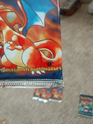 POKEMON 1st Edition Booster Pack BASE SET - Charizard - Spanish - Weighed Light 3