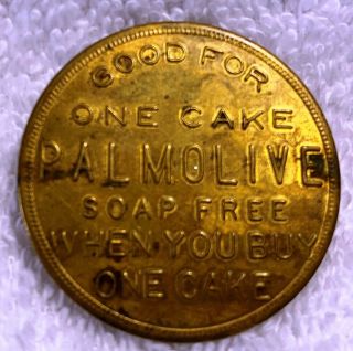 Vintage Palmolive Soap Trade Token Brass Medal,  Buy One Get One