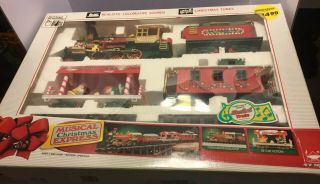 1992 Bright Musical Christmas Express Train Sound Anamation Light W/box 183