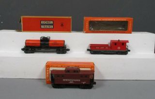 Lionel O Gauge Postwar Freight Cars: 6130,  6315,  6437 [3]/box