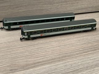 Marklin Z Scale Passenger Train Car Dark Green 8745 8746 Mini Club