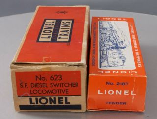 Lionel O Gauge Postwar Diesel Locomotive Empty Boxes: 218t& 623 [2]/box
