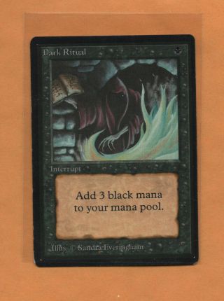 1 X Dark Ritual Beta Magic The Gathering (black,  Interrupt) Mtg Beta
