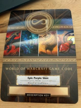 Center Of Attention Loot Card World Warcraft Epic Purple Shirt Wow Tcg Code Rare