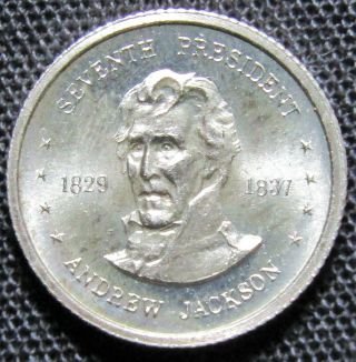 Andrew Jackson President.  925 Sterling Silver 10 Mm Round Token
