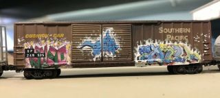 N Scale Sp Southern Pacific Double Door Boxcar Custom Weathered Graffiti