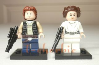 Han Solo & Princess Leia Star Wars Minifigure,  Stand For Lego Rise Of Skywalker